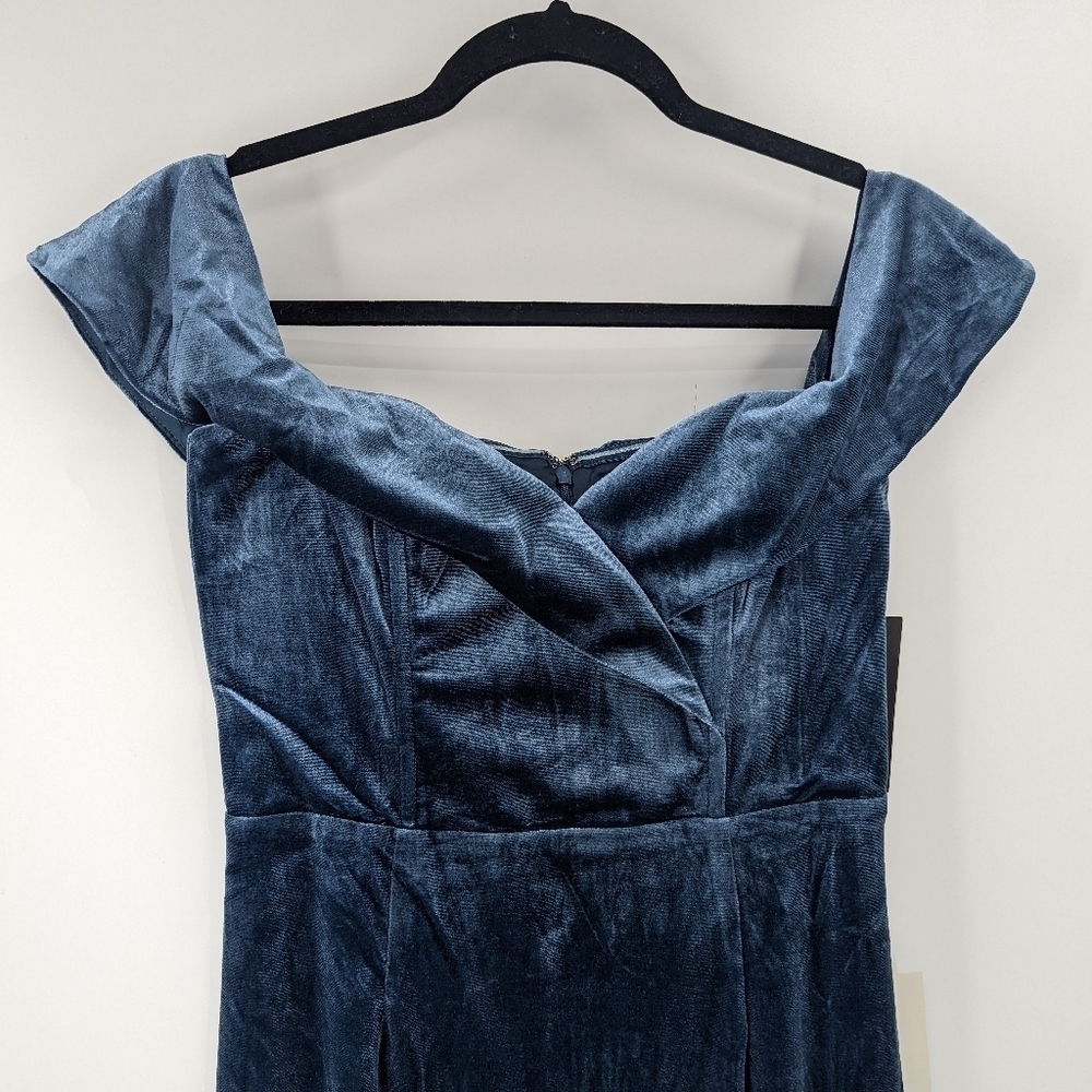 NWT LULU'S Sweet Symphony Velvet Off the Shoulder Maxi Dress - Picture 2 of 7